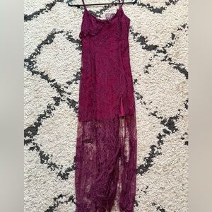 Burgundy Lace Dress urban outfitters
